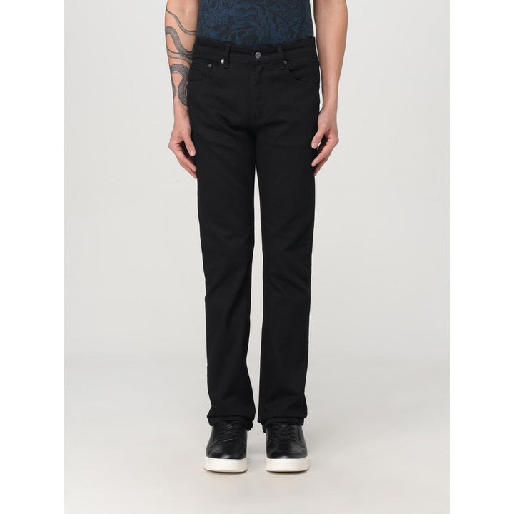 Just Cavalli Black Cotton Straight-Leg Jeans