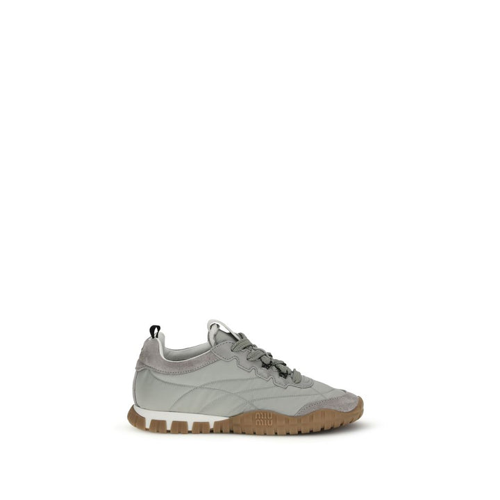 Miu Miu Gray Recycled Polyamide Athletic Sneakers