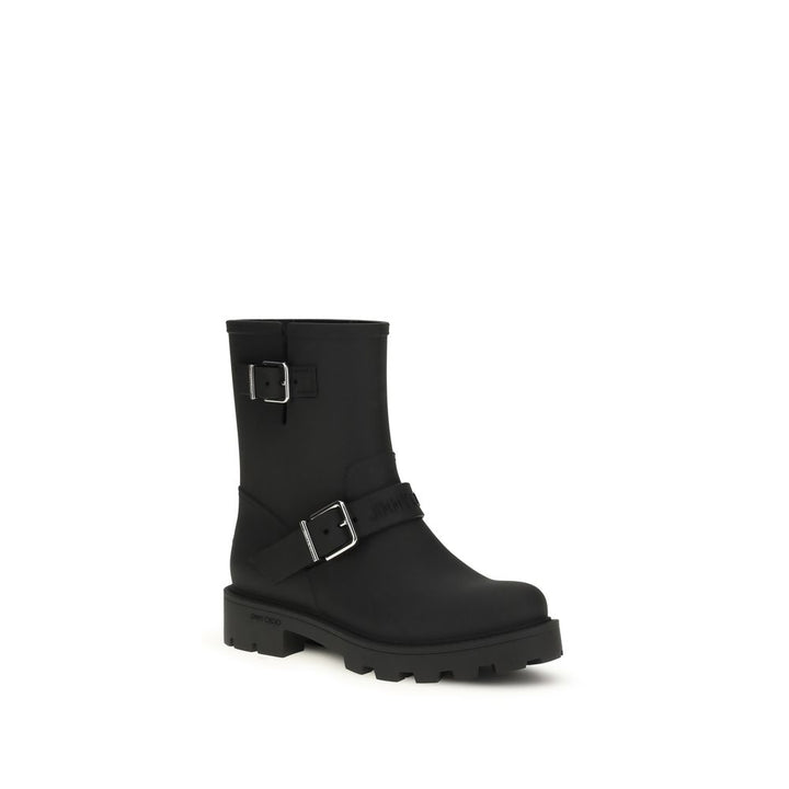 Jimmy Choo Black Polyurethane Rain Boots
