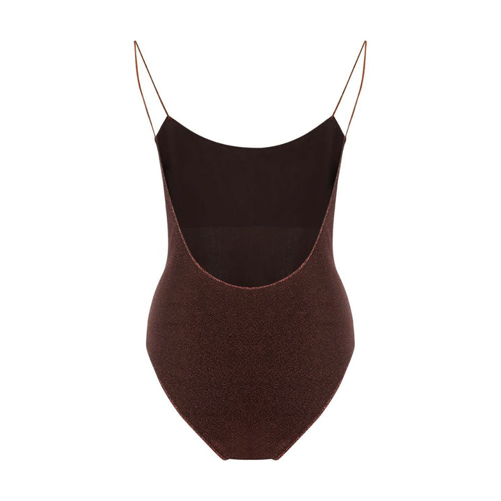 Oséree Brown Metal One-Piece Swimsuit