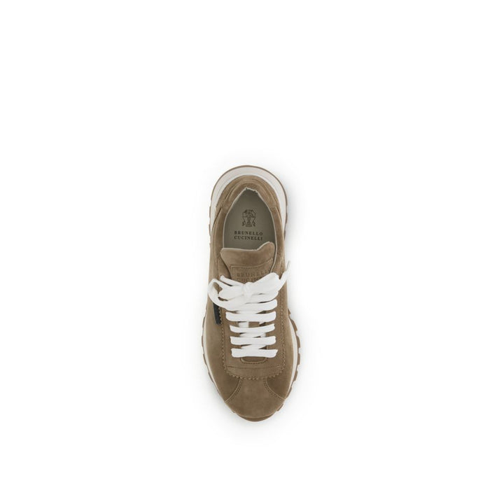 Brunello Cucinelli Beige Rubber Platform Sneakers