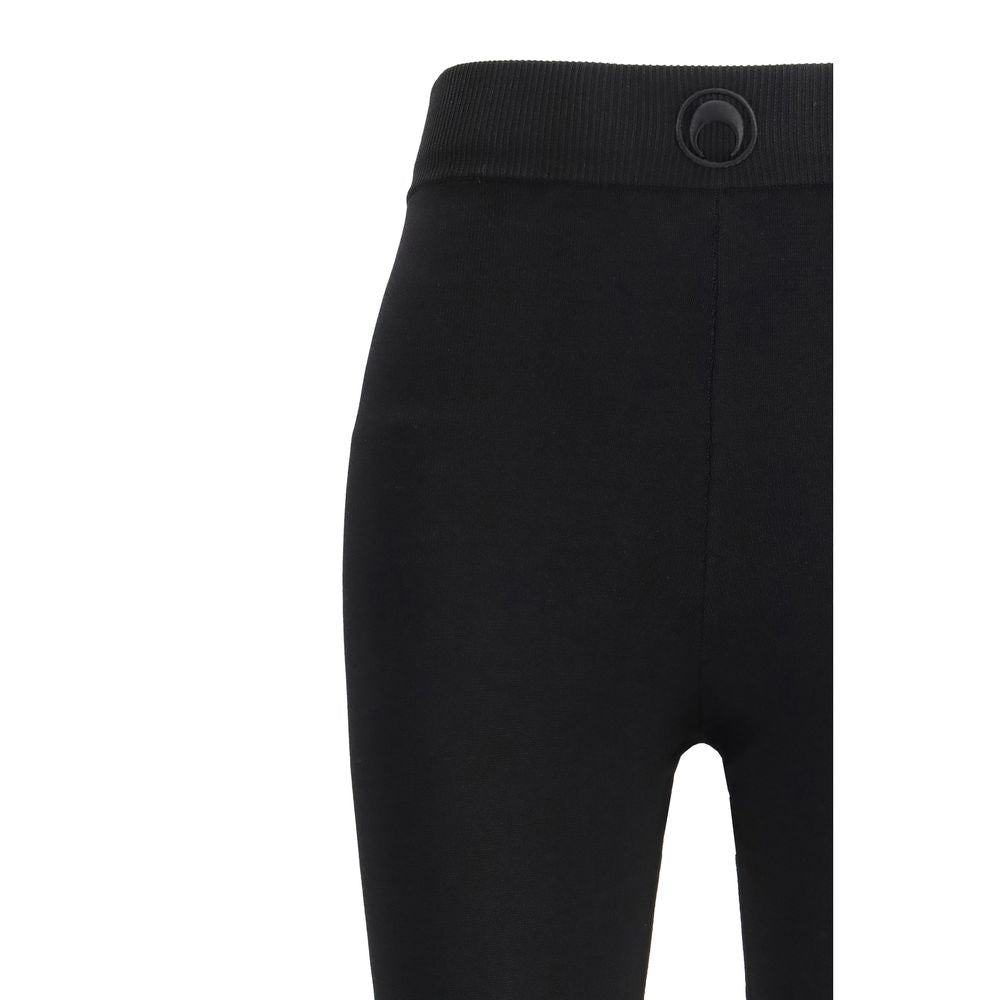 Marine Serre Black Viscose Leggings