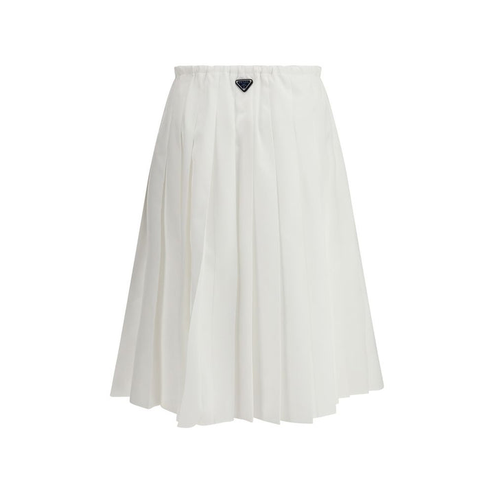 Prada White Cotton Long Skirt