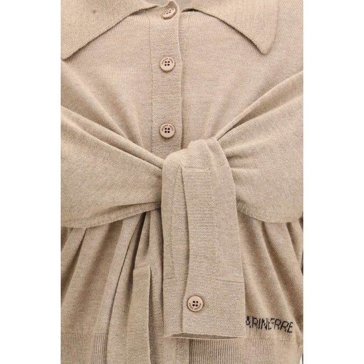 Marine Serre Beige Viscose Cardigan