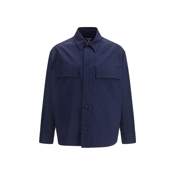 Balmain Blue Cotton Shell Jacket