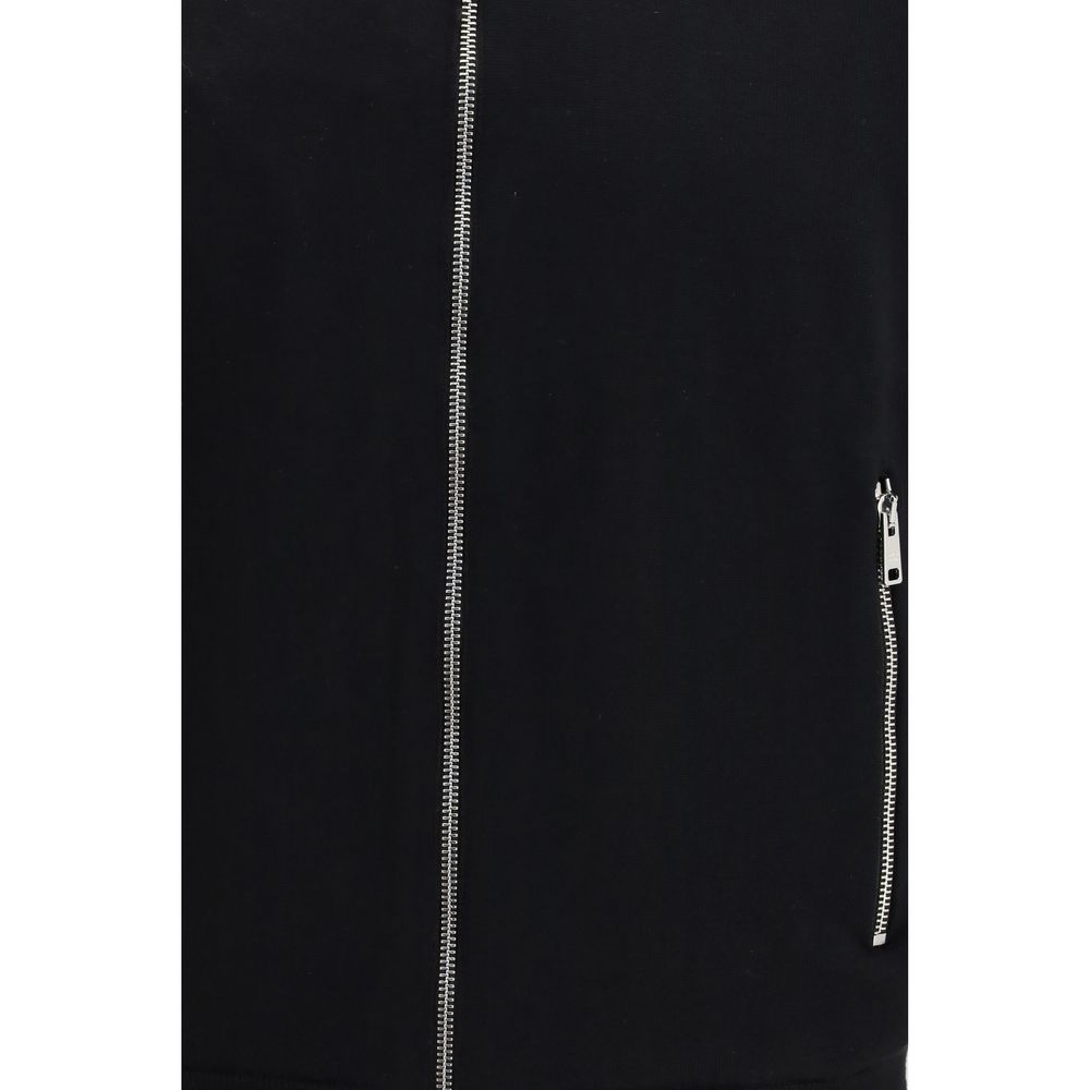 Prada Black Fleece Wool Full-Length Jacket