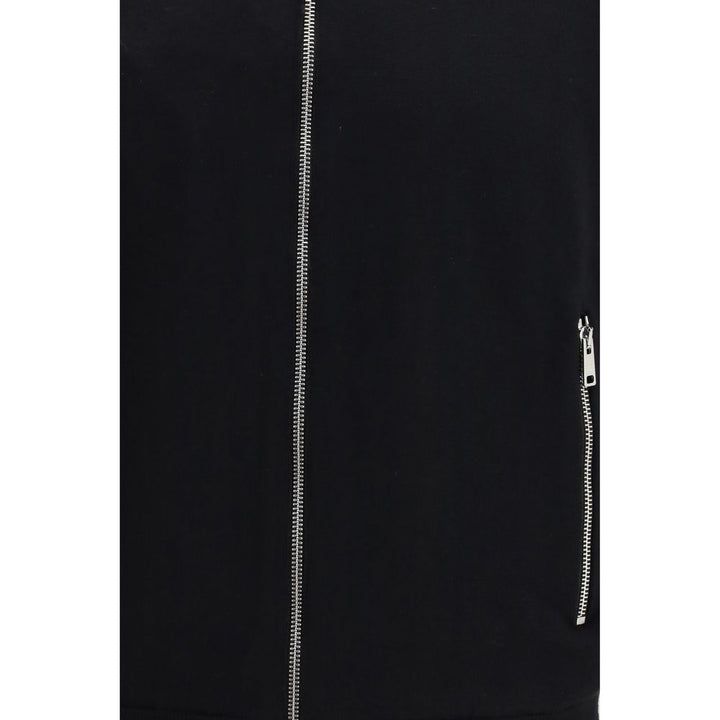 Prada Black Fleece Wool Full-Length Jacket