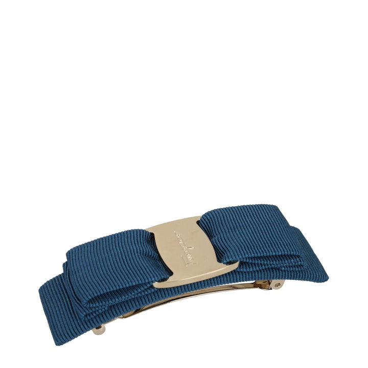 Salvatore Ferragamo Blue Fabric Hair Bow