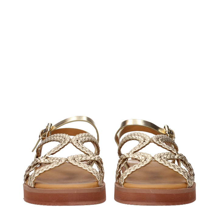 See By Chloé Gold Polyethylene Flat Sandals