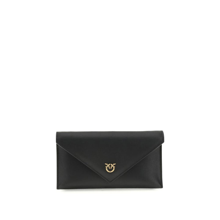 PINKO Black Calf Leather Bos Taurus Shoulder Bag