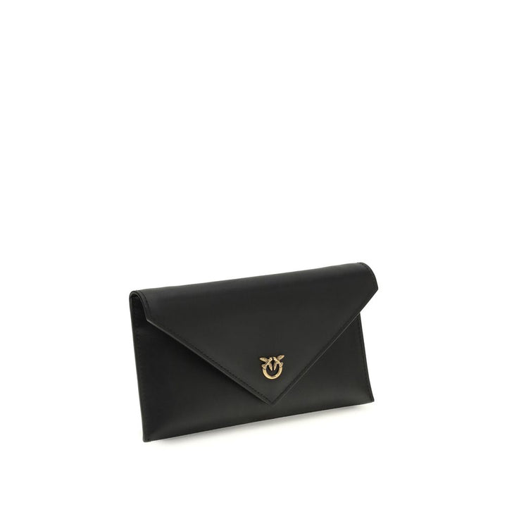 PINKO Black Calf Leather Bos Taurus Shoulder Bag