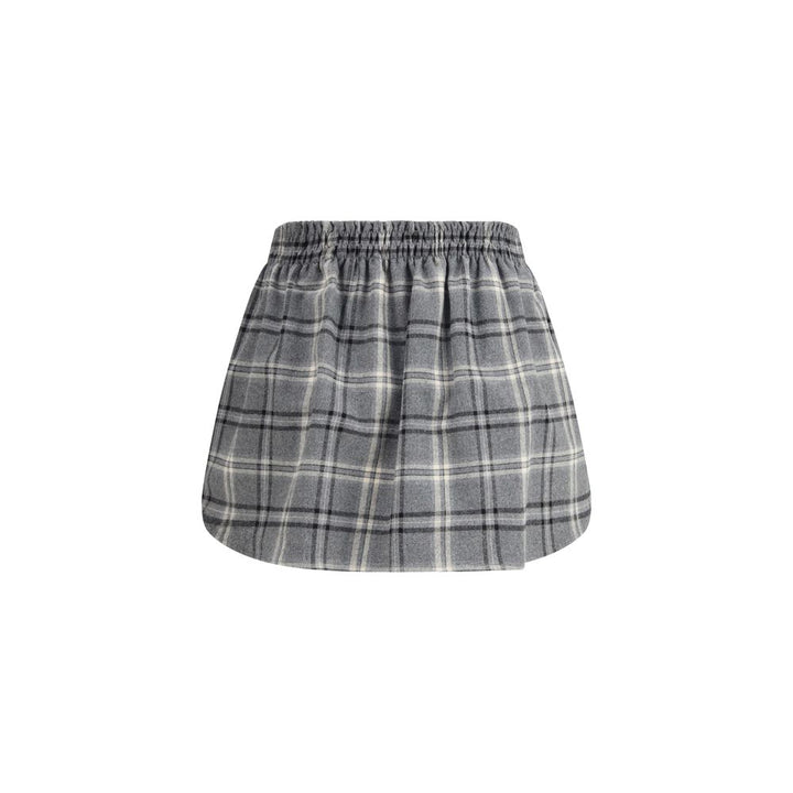 Miu Miu Gray Cotton Mini Skirt