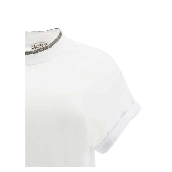 Brunello Cucinelli White Elastane T-Shirt