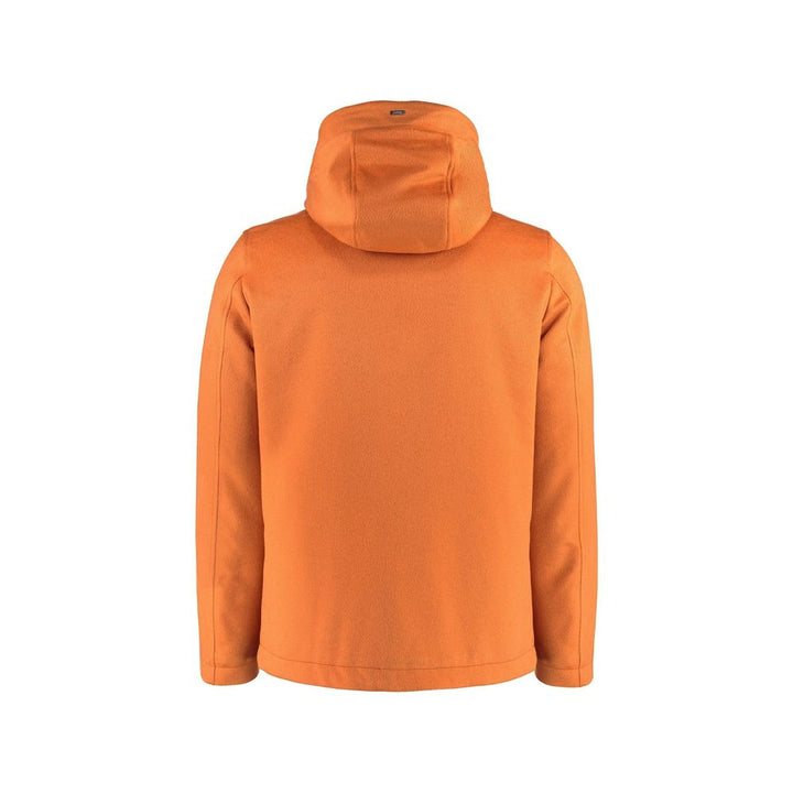 Herno Orange Cashmere Full-Length Jacket