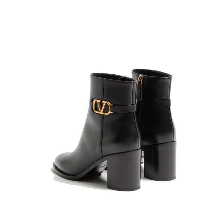 Valentino Garavani Black Calfskin Ankle Boots