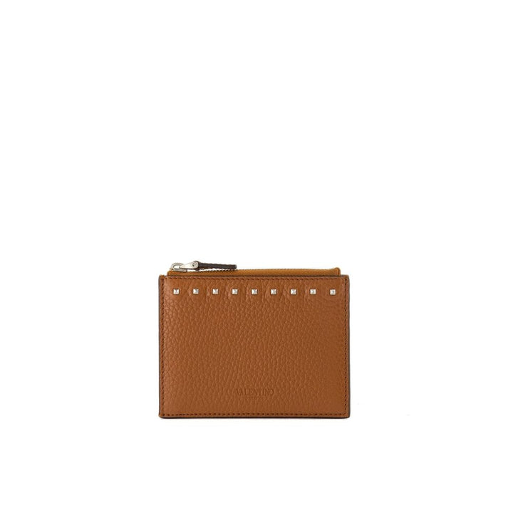 Valentino Garavani Brown Calfskin Cardholder