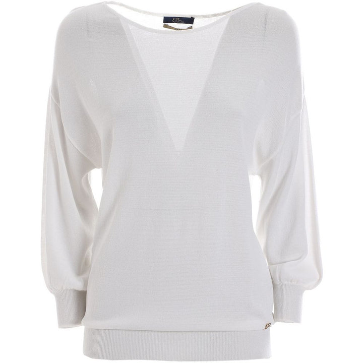 Yes Zee White Viscose Sweatshirt