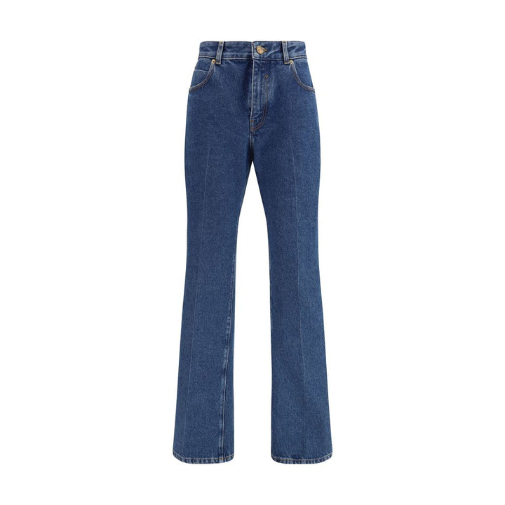 Balmain Blue Cotton Straight-Leg Jeans
