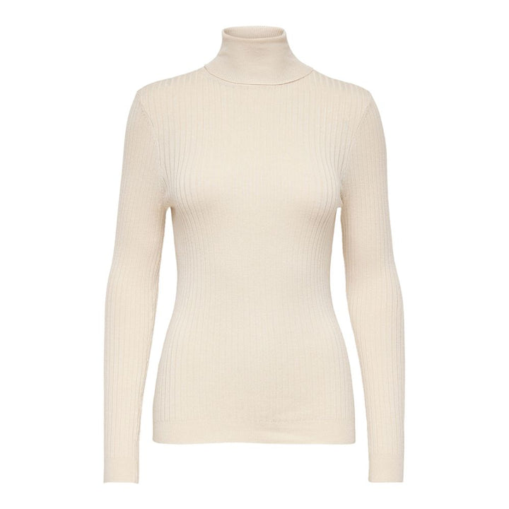Only Beige Viscose Turtleneck