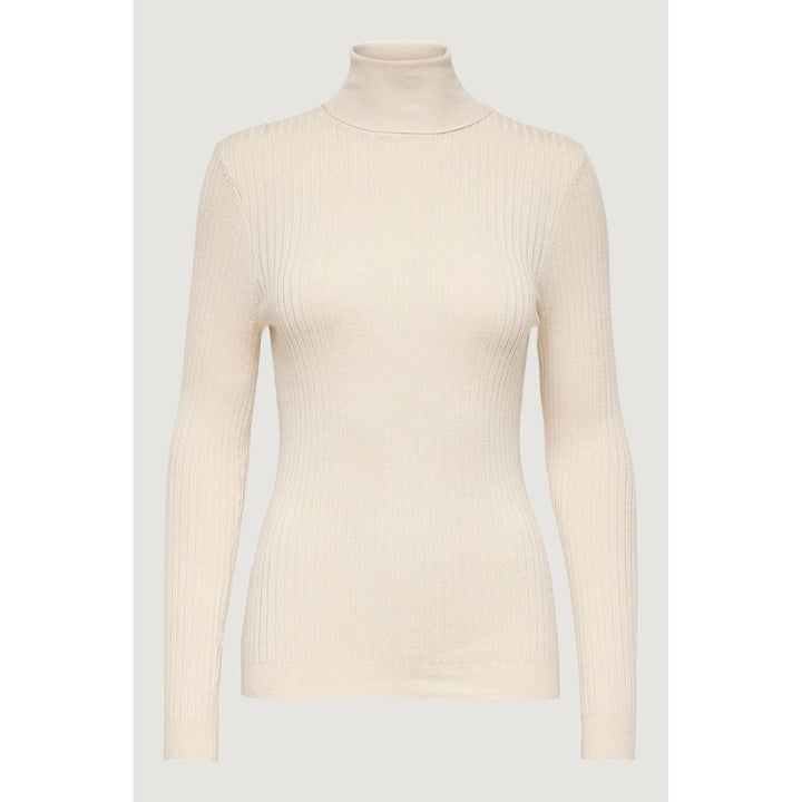 Only Beige Viscose Turtleneck