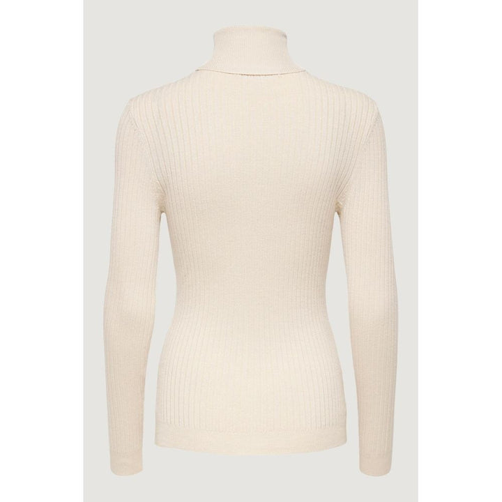 Only Beige Viscose Turtleneck
