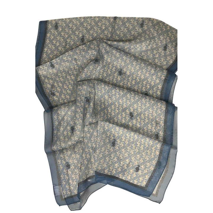 Borbonese Blue Silk Women Scarf