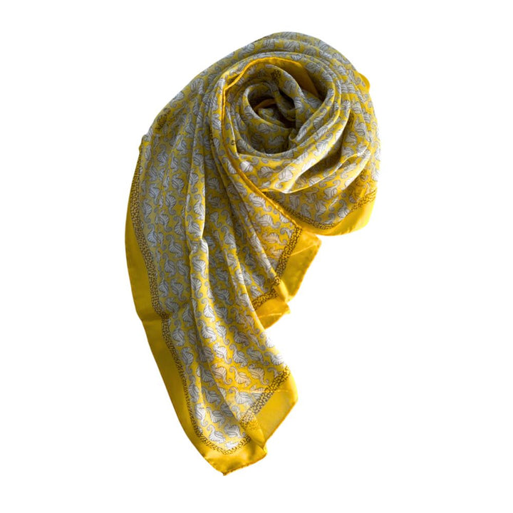 Borbonese Yellow Silk Women Scarf