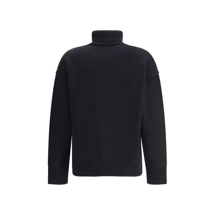 Ami Paris Black Fleece Wool Turtleneck
