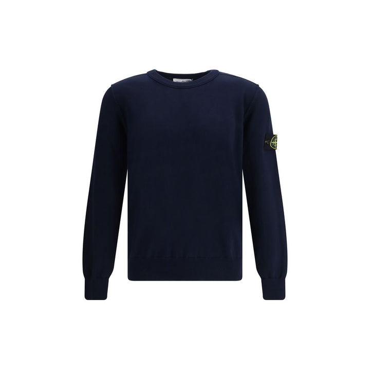 Stone Island Blue Cotton Sweatshirt