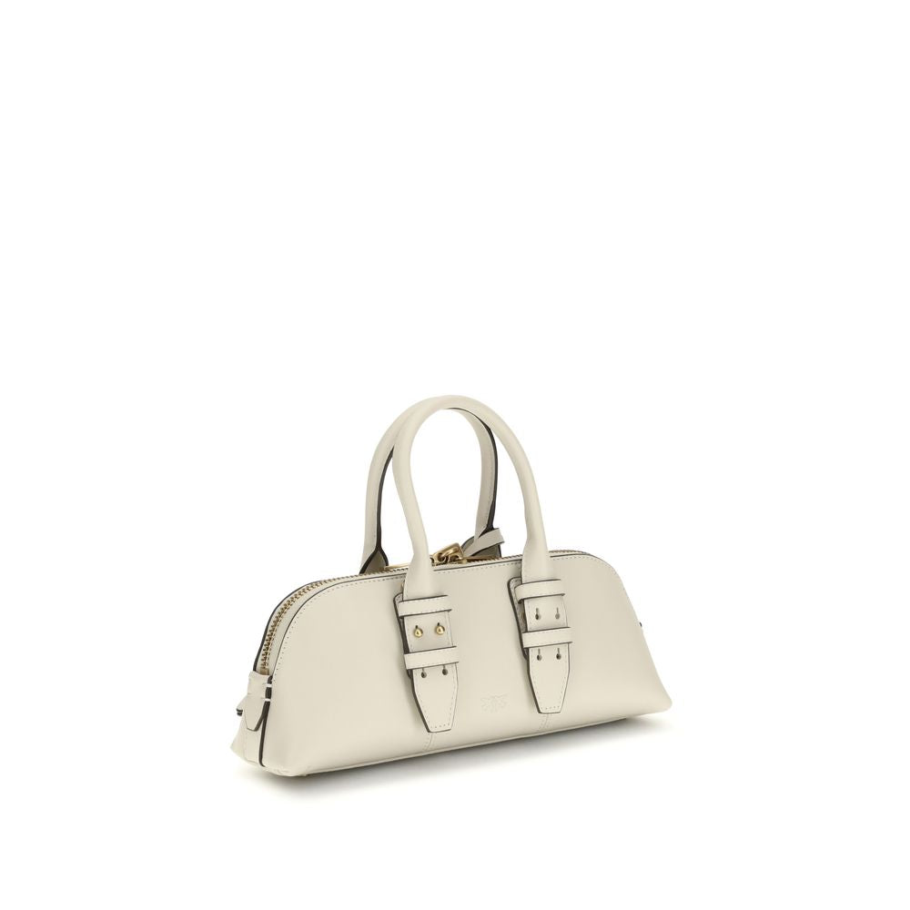 PINKO White Calf Leather Bos Taurus Shoulder Bag