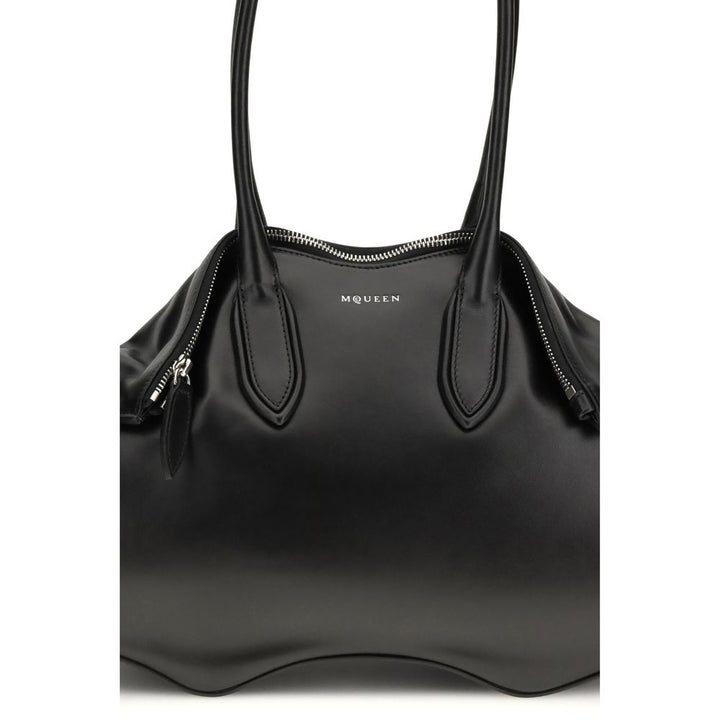 Alexander McQueen Black Calf Leather Bos Taurus Shoulder Bag