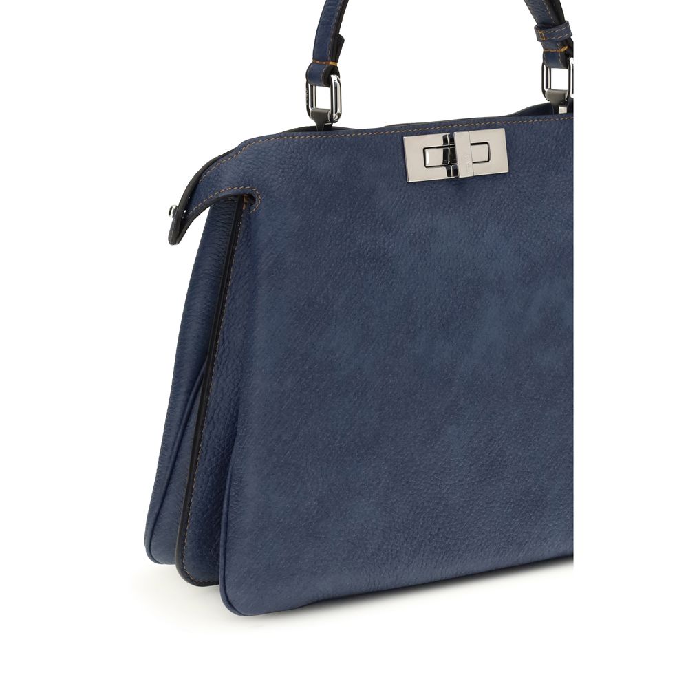 Fendi Blue Calf Leather Bos Taurus Shoulder Bag