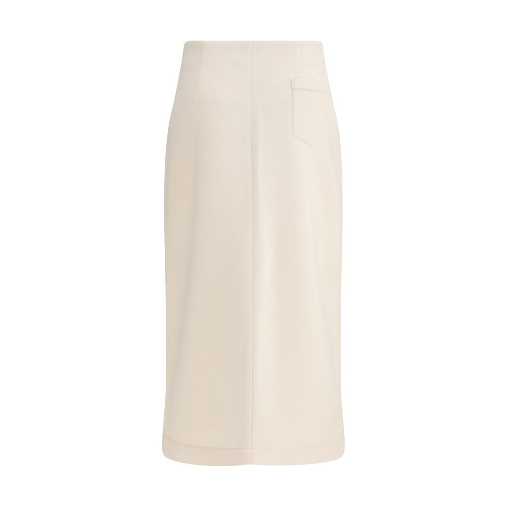 Fabiana Filippi Cream Modal Midi Skirt