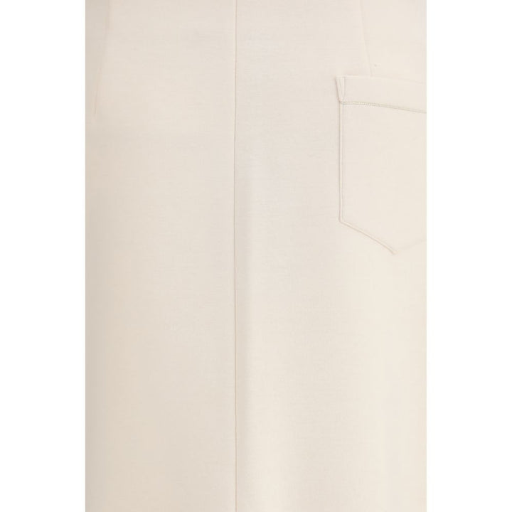 Fabiana Filippi Cream Modal Midi Skirt