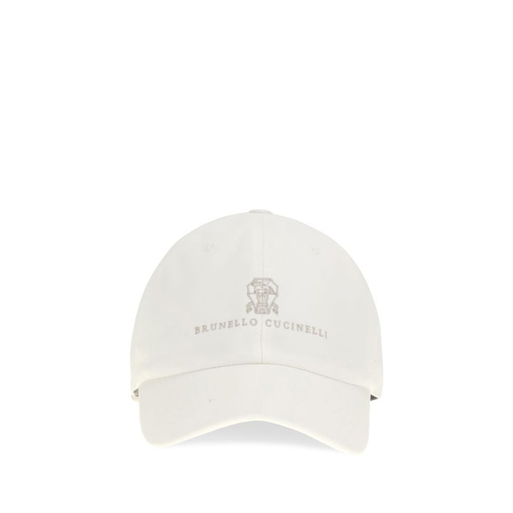 Brunello Cucinelli White Cotton Cap (Baseball Hat)