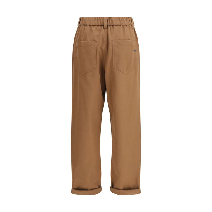 Brunello Cucinelli Brown Cotton Casual Pants