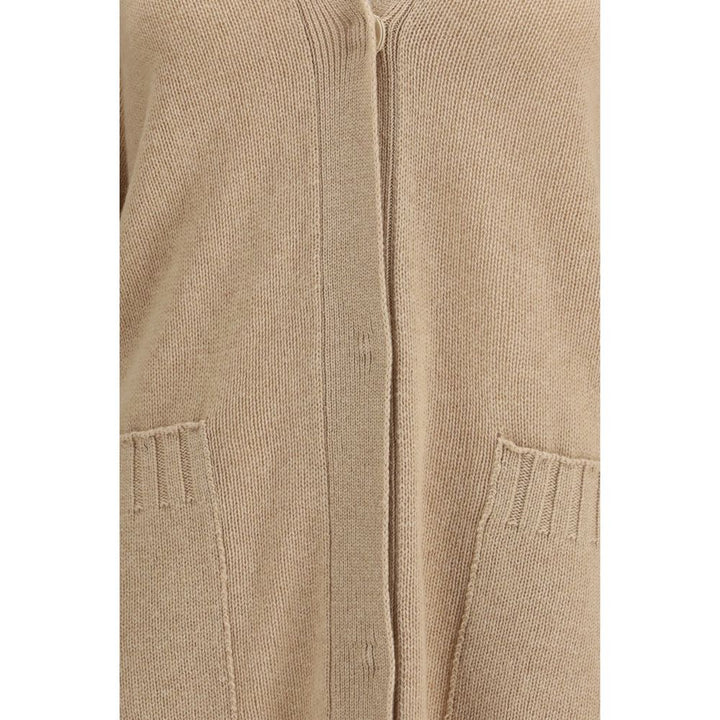 Fabiana Filippi Beige Fleece Wool Cardigan