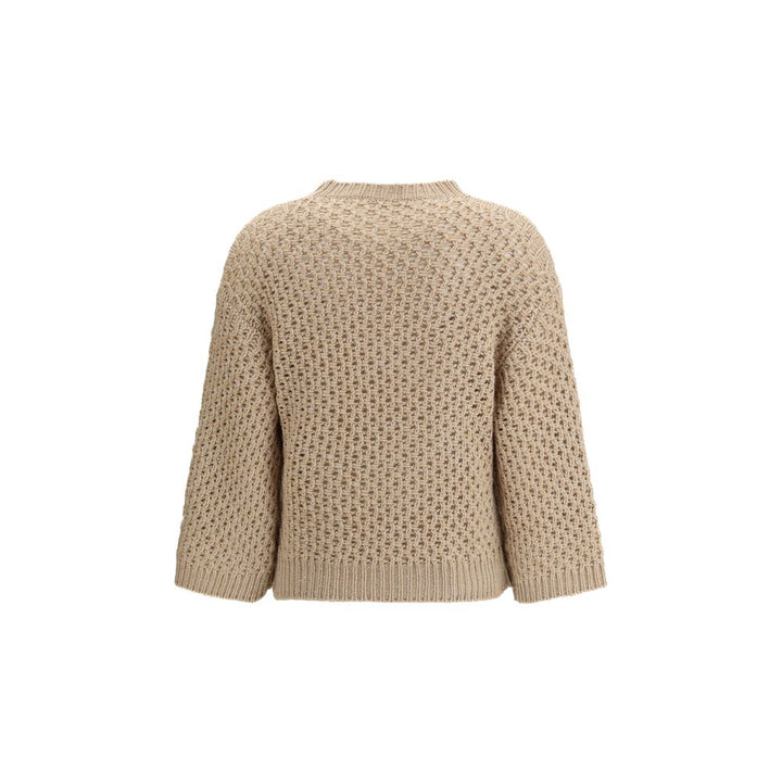 Fabiana Filippi Beige Fleece Wool Sweatshirt