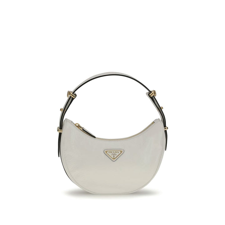 Prada White Calf Leather Bos Taurus Shoulder Bag
