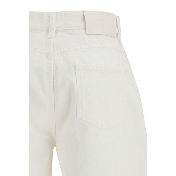 Loulou De Saison Cream Cotton Straight-Leg Jeans