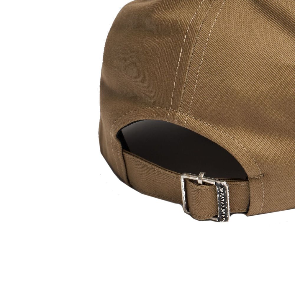 Saint Laurent Beige Cotton Cap (Baseball Hat)