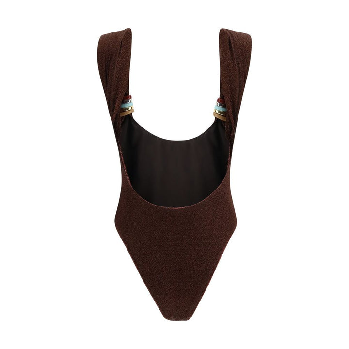 Oséree Brown Polyamide One-Piece Swimsuit
