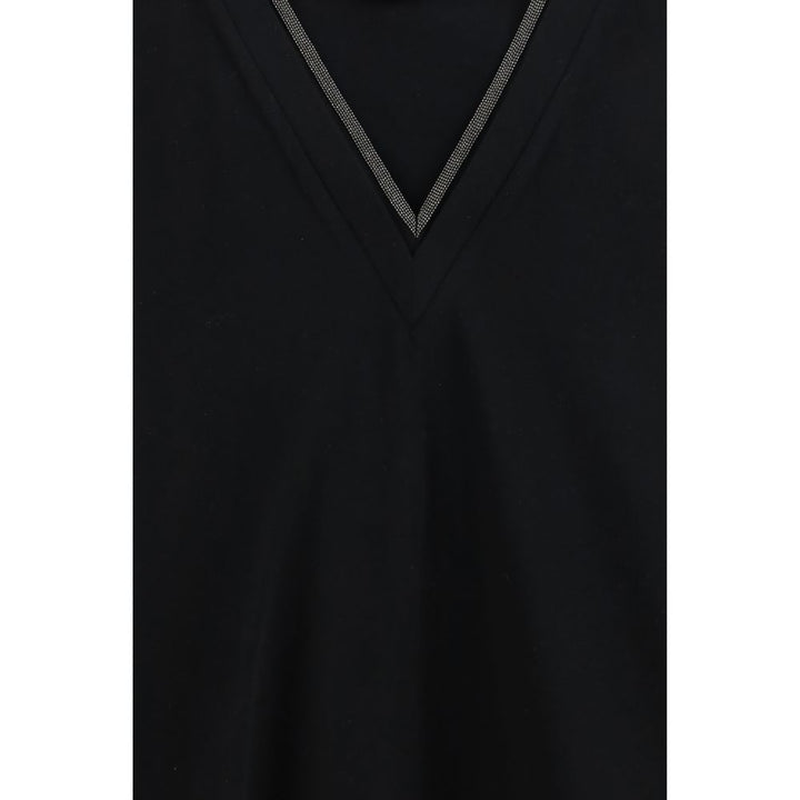 Brunello Cucinelli Black Cotton T-Shirt