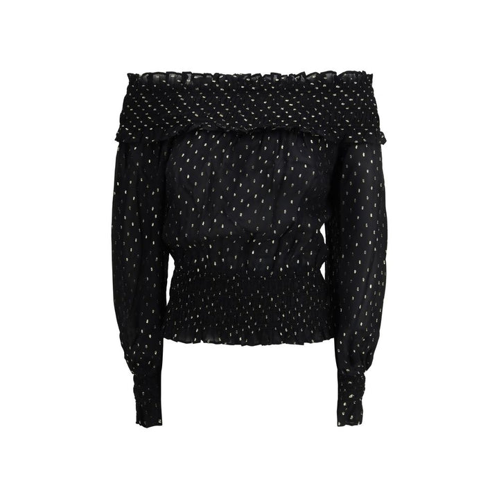 Self-Portrait Black Viscose Top