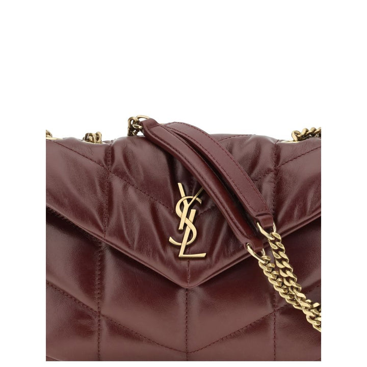 Saint Laurent Bordeaux Calf Leather Bos Taurus Shoulder Bag
