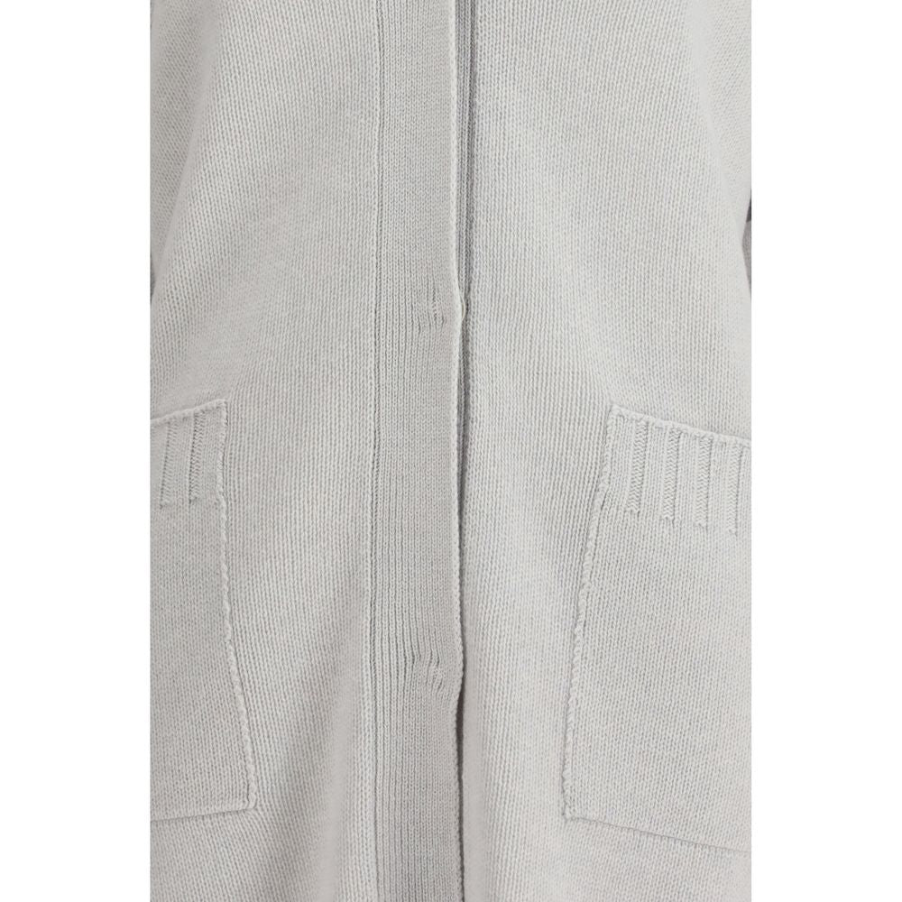 Fabiana Filippi Gray Fleece Wool Cardigan