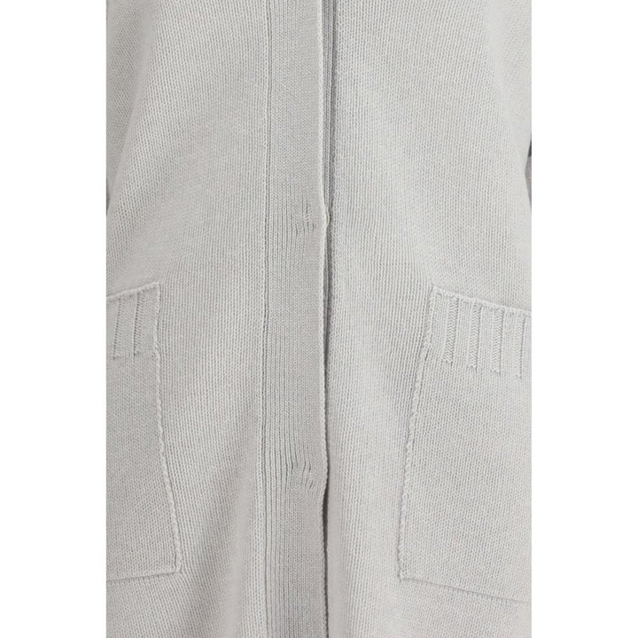 Fabiana Filippi Gray Fleece Wool Cardigan
