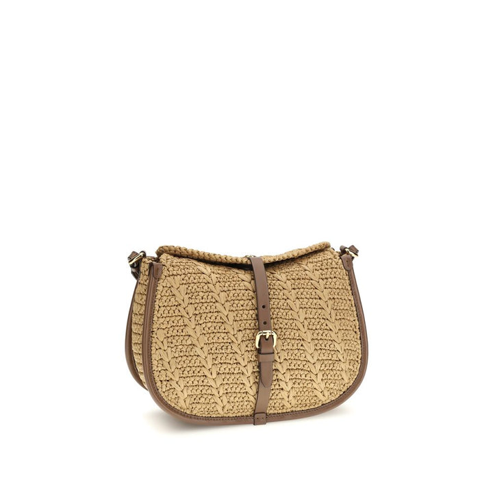 Etro Beige Raffia Shoulder Bag