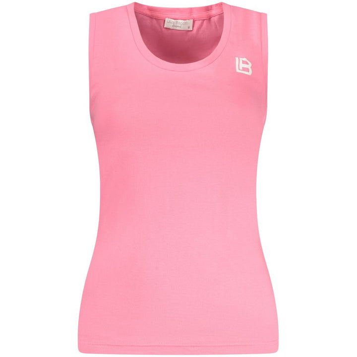 Laura Biagiotti Pink Cotton Sleeveles T-Shirt