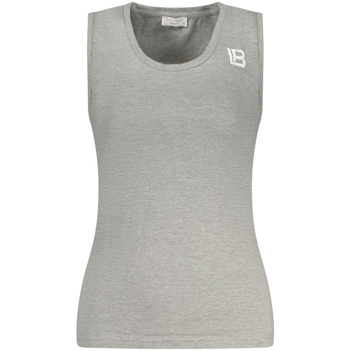 Laura Biagiotti Gray Cotton Sleeveles T-Shirt